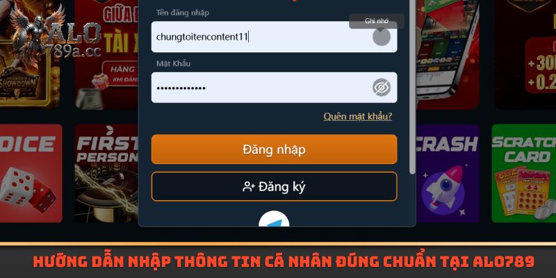Hướng dẫn nhập thông tin cá nhân đúng chuẩn tại Alo789